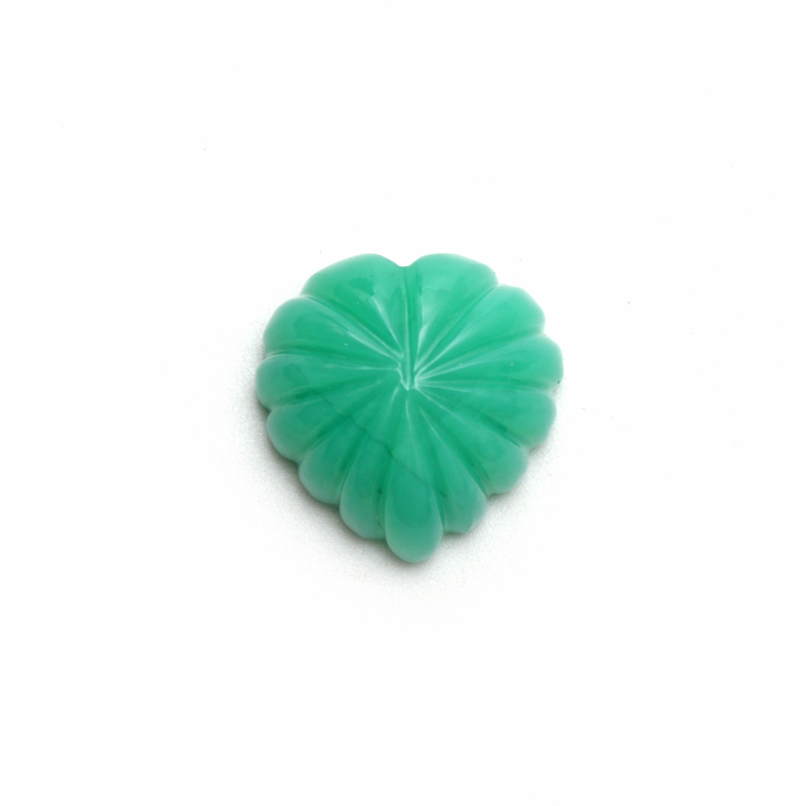 Natural Chrysoprase Carving Heart Shape Loose Gemstone, 19.5x19.5 Mm, Chrysoprase Heart Jewelry Making Gemstone, 1 Piece