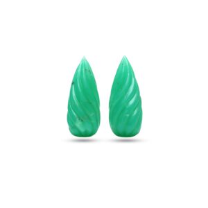 Natural Chrysoprase Drop Carving Loose Gemstone, 16.5x40.5 mm, Chrysoprase Jewelry Making Gemstone, Pair ( 2 Pieces ) Natural Chrysoprase Drop Carving Loose Gemstone, 16.5x40.5 mm, Chrysoprase Jewelry Making Gemstone, Pair ( 2 Pieces )