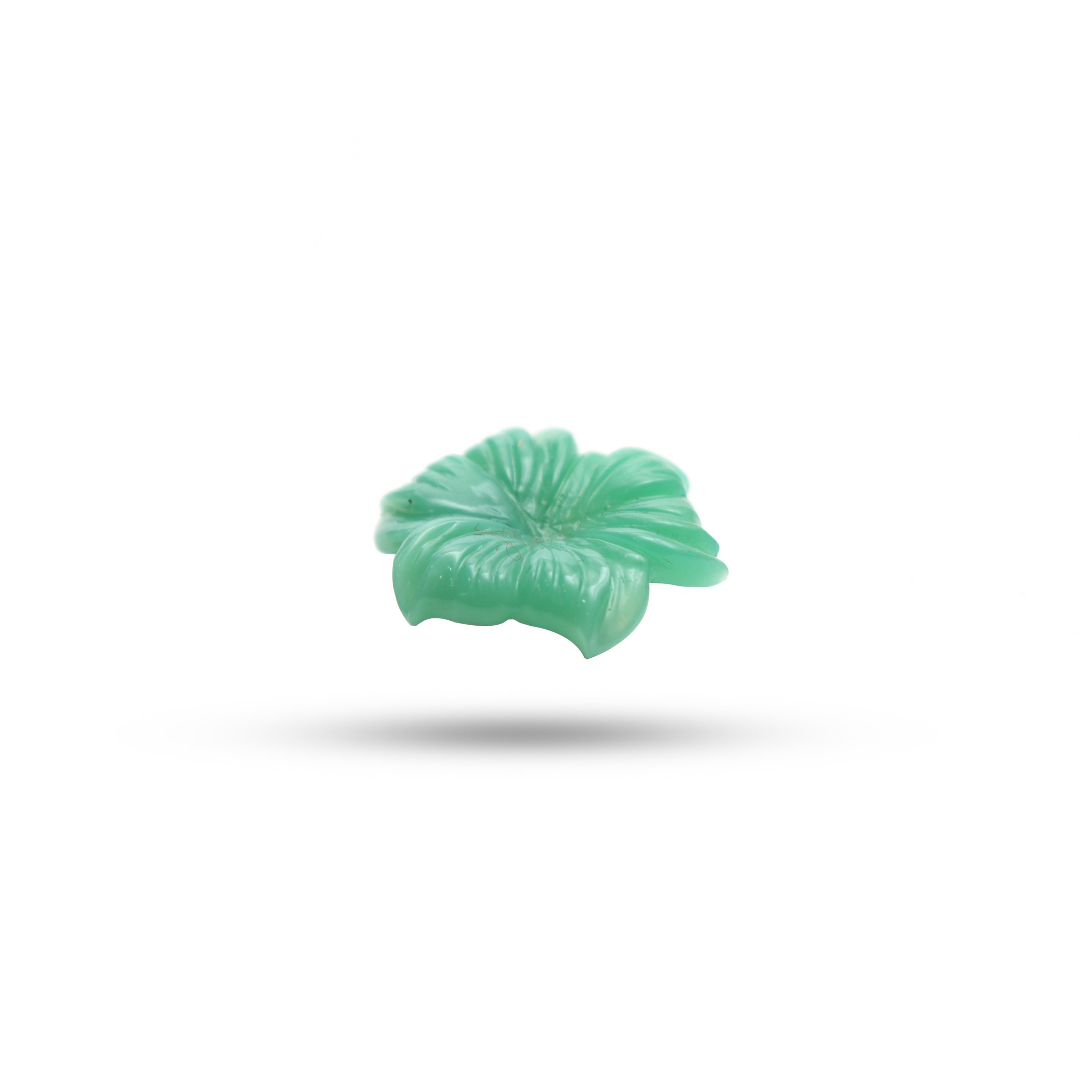 Natural Chrysoprase Flower Carving Loose Gemstone, 17x17 Mm, Chrysoprase Jewelry Handmade Gift For Women, 1 Piece