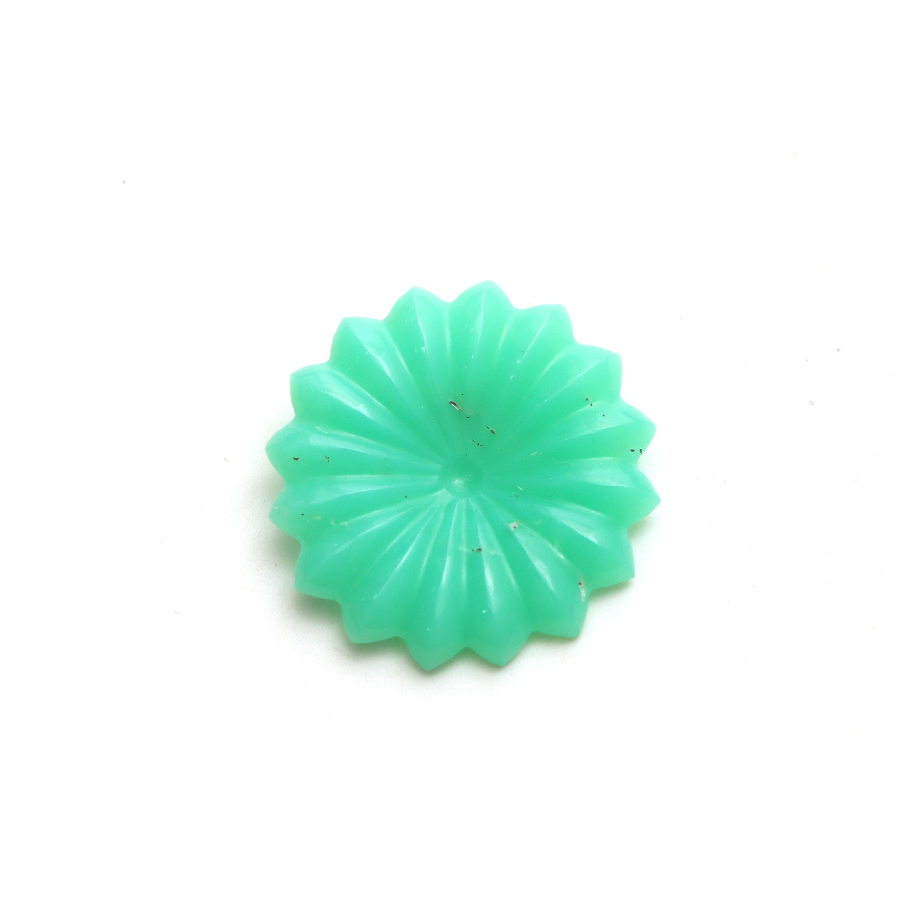Natural Chrysoprase Flower Carving Loose Gemstone, 32x32 Mm, Chrysoprase Jewelry Making Gemstone, Flower Carving, 1 Piece Natural Chrysoprase Flower Carving Loose Gemstone, 32x32 Mm, Chrysoprase Jewelry Making Gemstone, Flower Carving, 1 Piece