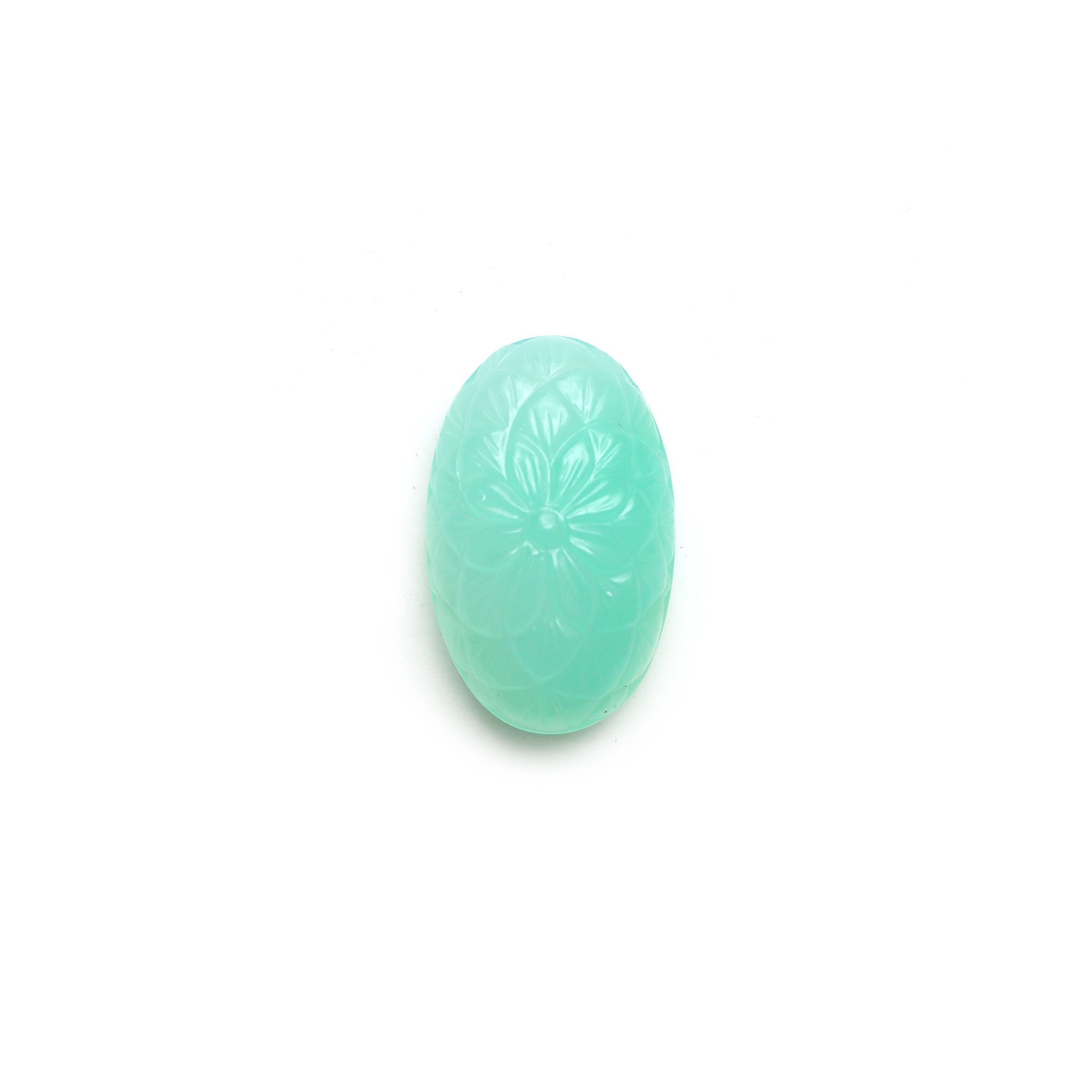 Natural Chrysoprase Oval Carving Loose Gemstone, 15x24 Mm, Chrysoprase Handmade Jewelry Making Gemstone, 1 Piece