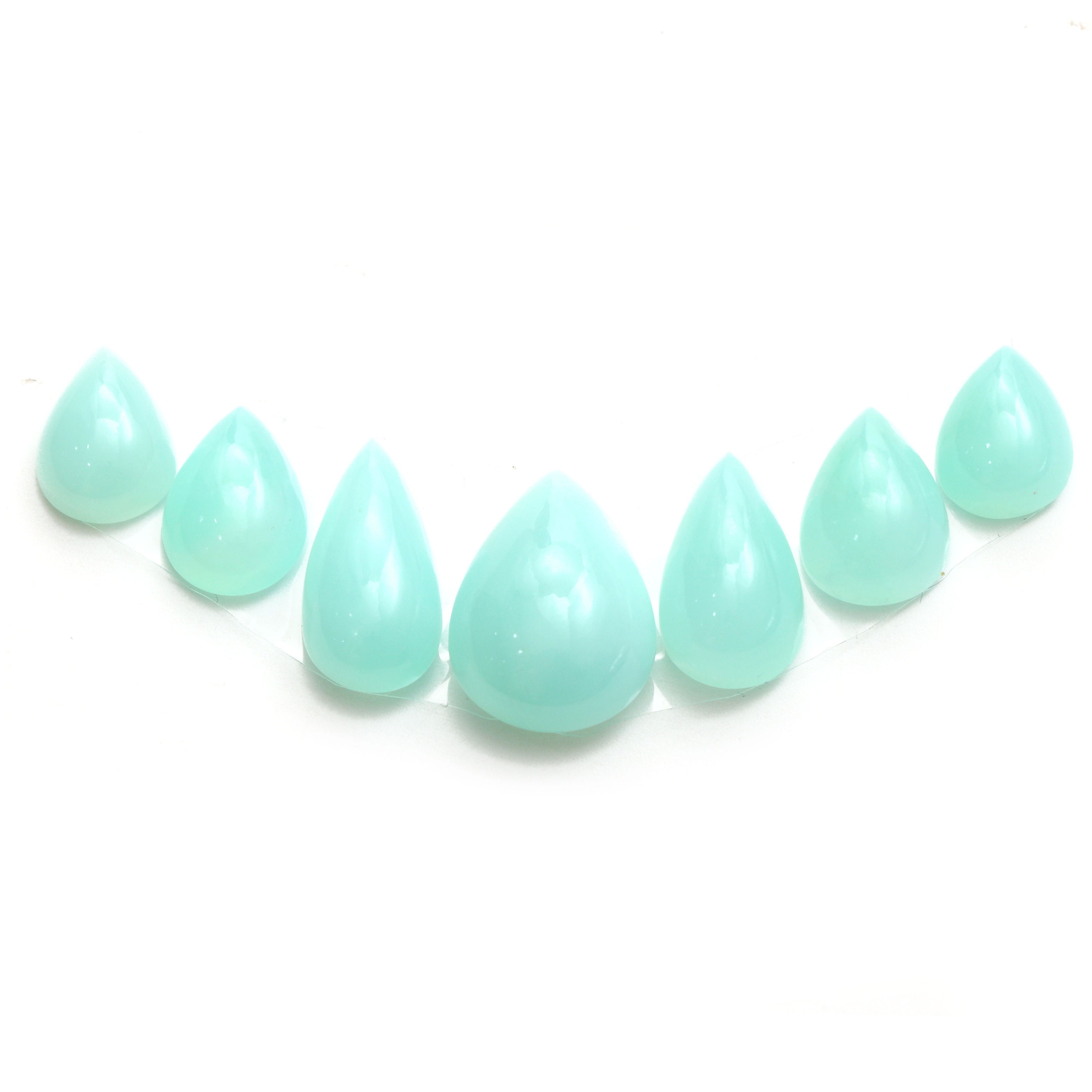 Natural Chrysoprase Smooth Pear Loose Gemstone, 12x16mm To 13x23mm, Chrysoprase Pear Jewelry Making Gemstone, Gift For Her, Set Of 7 Pieces