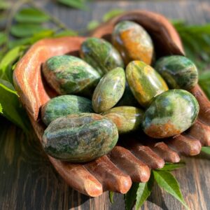 Chrysoprase, Chrysoprase Palm Stone, Qty. 1 Chrysoprase, Chrysoprase Palm Stone, Qty. 1