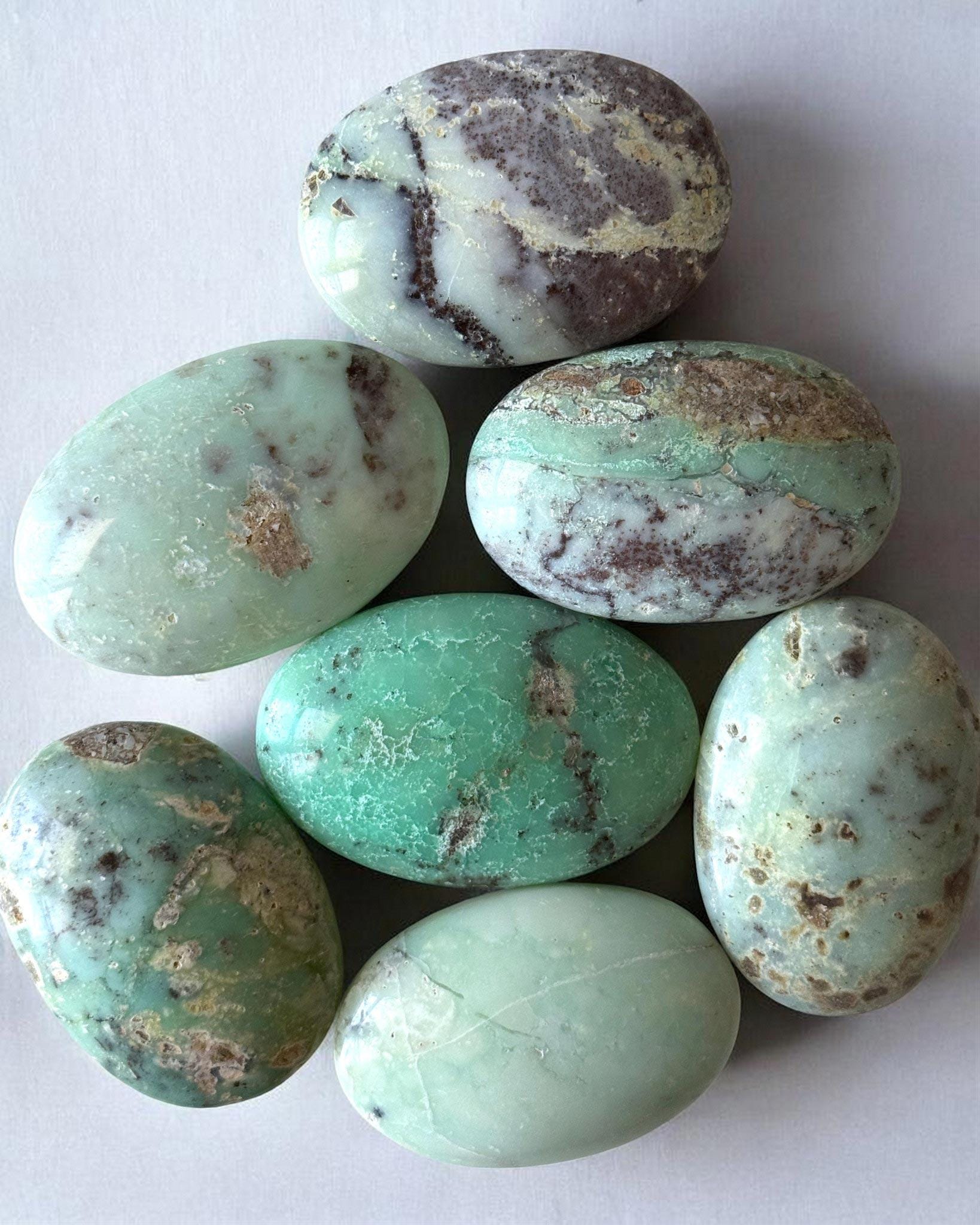 You Choose Chrysoprase Large Palm Stone | Reiki Healing Crystal For Compassion & Renewal
