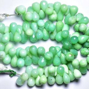 Superb Natural Chrysoprase Teardrop Beads - 7 Inches - Big Beautiful Genuine Faceted Chrysoprase Teardrops Briolettes - 8x11-8x12 Mm #1766 Superb Natural Chrysoprase Teardrop Beads - 7 Inches - Big Beautiful Genuine Faceted Chrysoprase Teardrops Briolettes - 8x11-8x12 Mm #1766