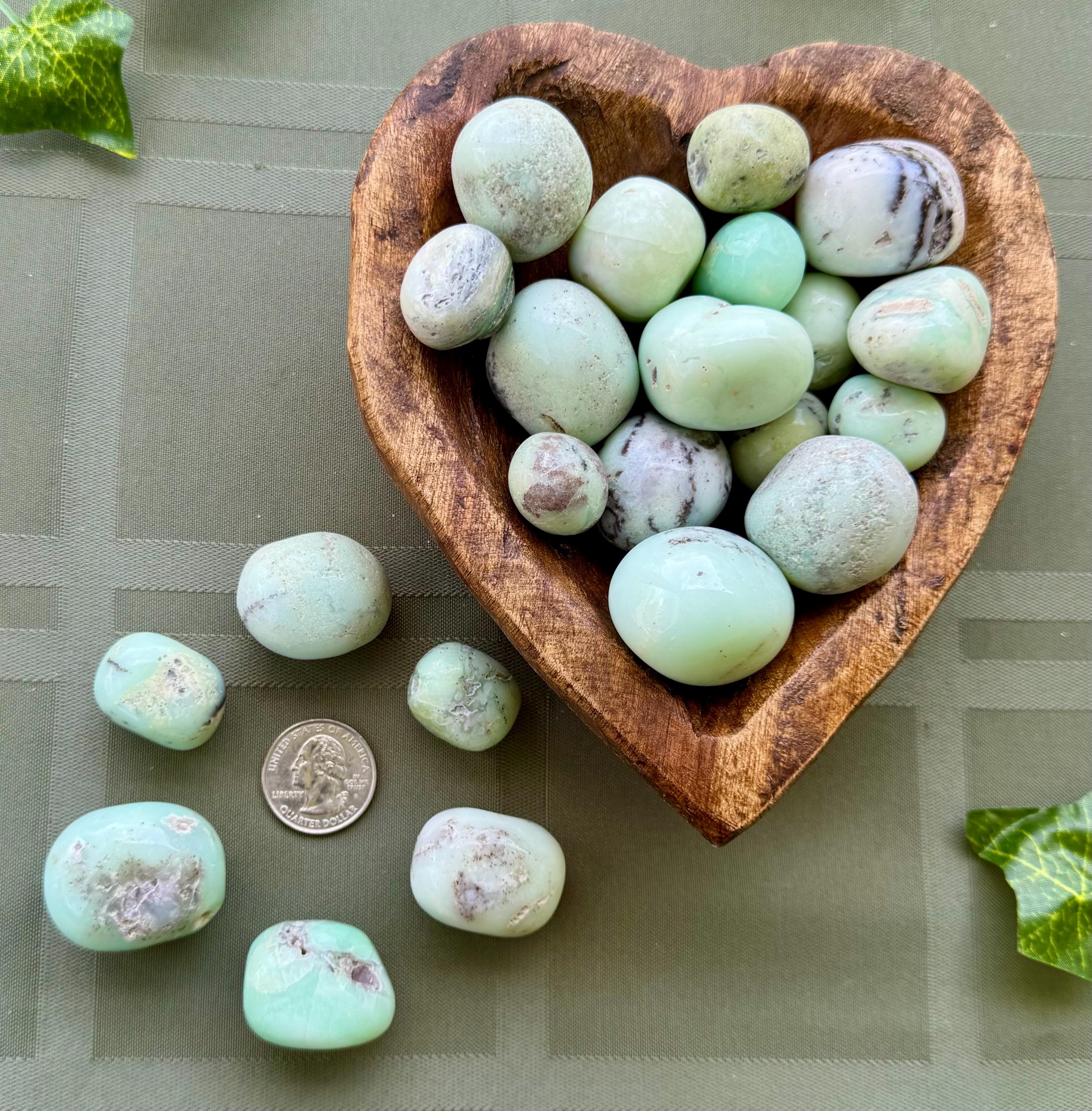 Tumbled Chrysoprase Crystal – Joy, Growth & Emotional Renewal – Heart Chakra Healing