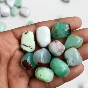 Chrysoprase Tumbled Crystals, Chrysoprase Tumble Stone, Chrysoprase Tumbled, Housewarming Gift Healing Crystals A Grade Mid size Palm Stones
