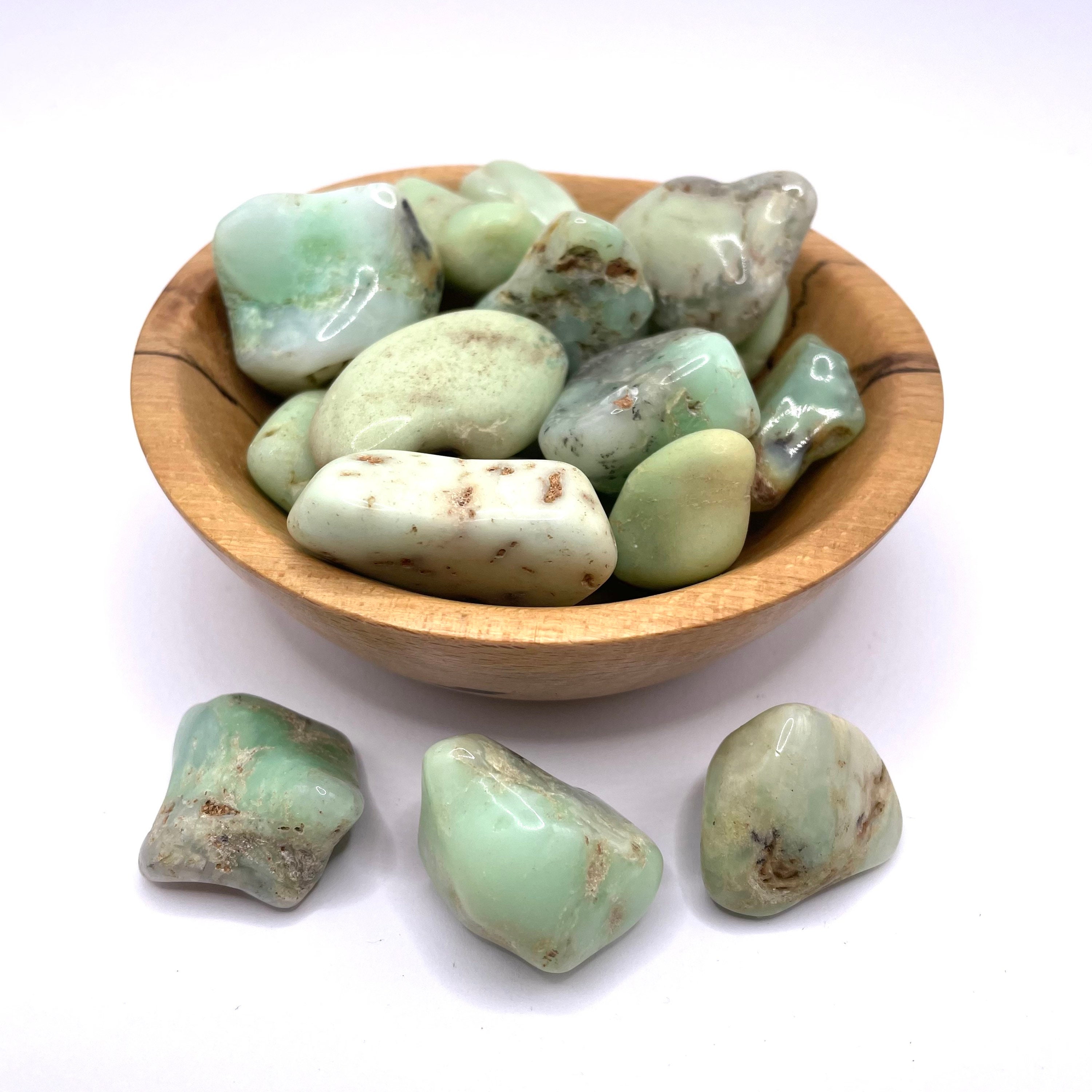 Chrysoprase Green Tumbled Stone Natural 20mm