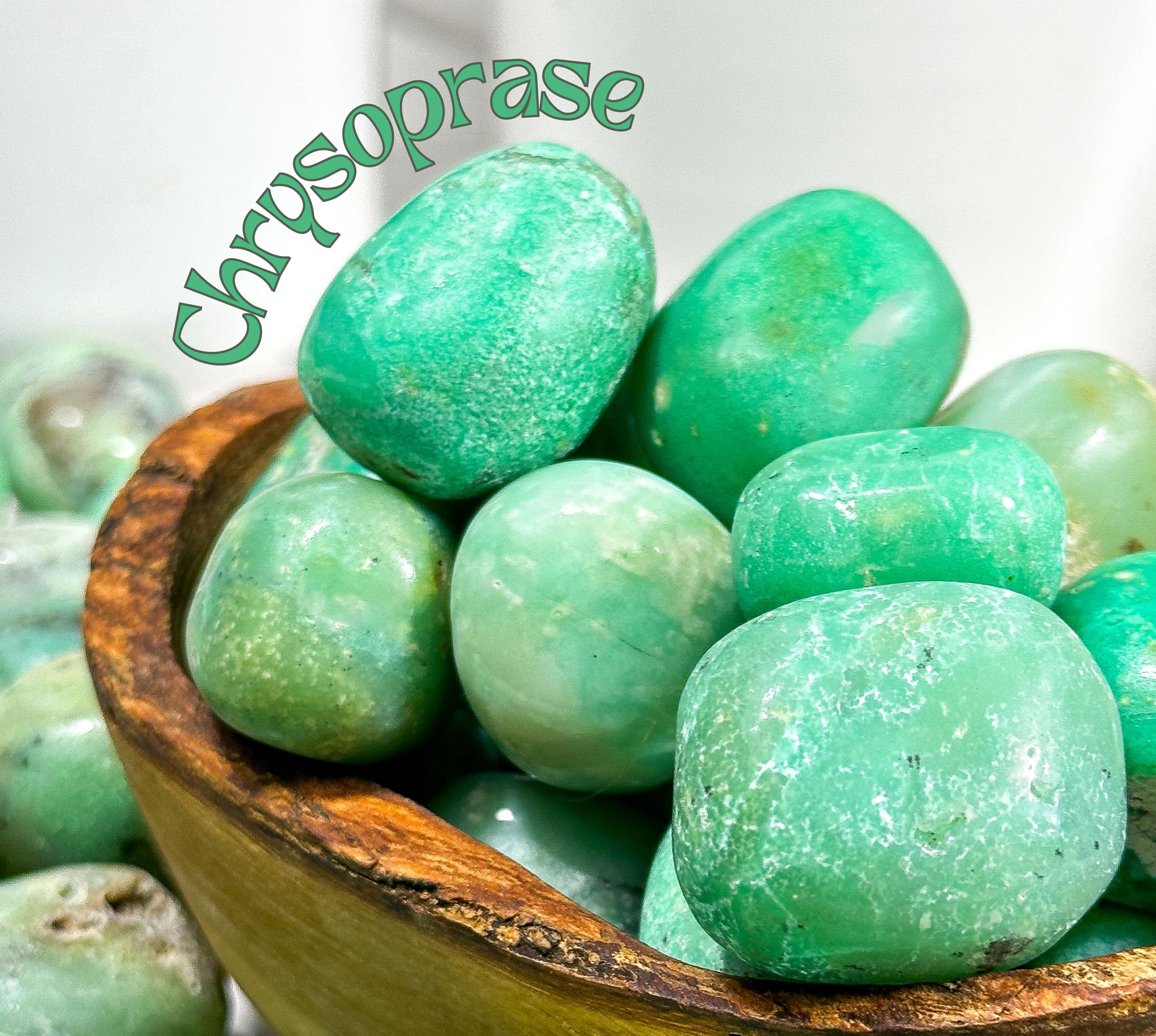 Hand Polished Chrysoprase Tumble: Apple Green Stone From Indonesia