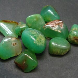Lot Of 10 Natural Tumbled Apple-green Chrysoprase (variety Of Chalcedony) From Australia