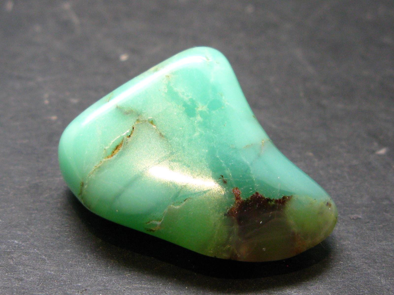 Rich Green Chrysoprase Polished Tumbled Stone From Australia - 1.3"