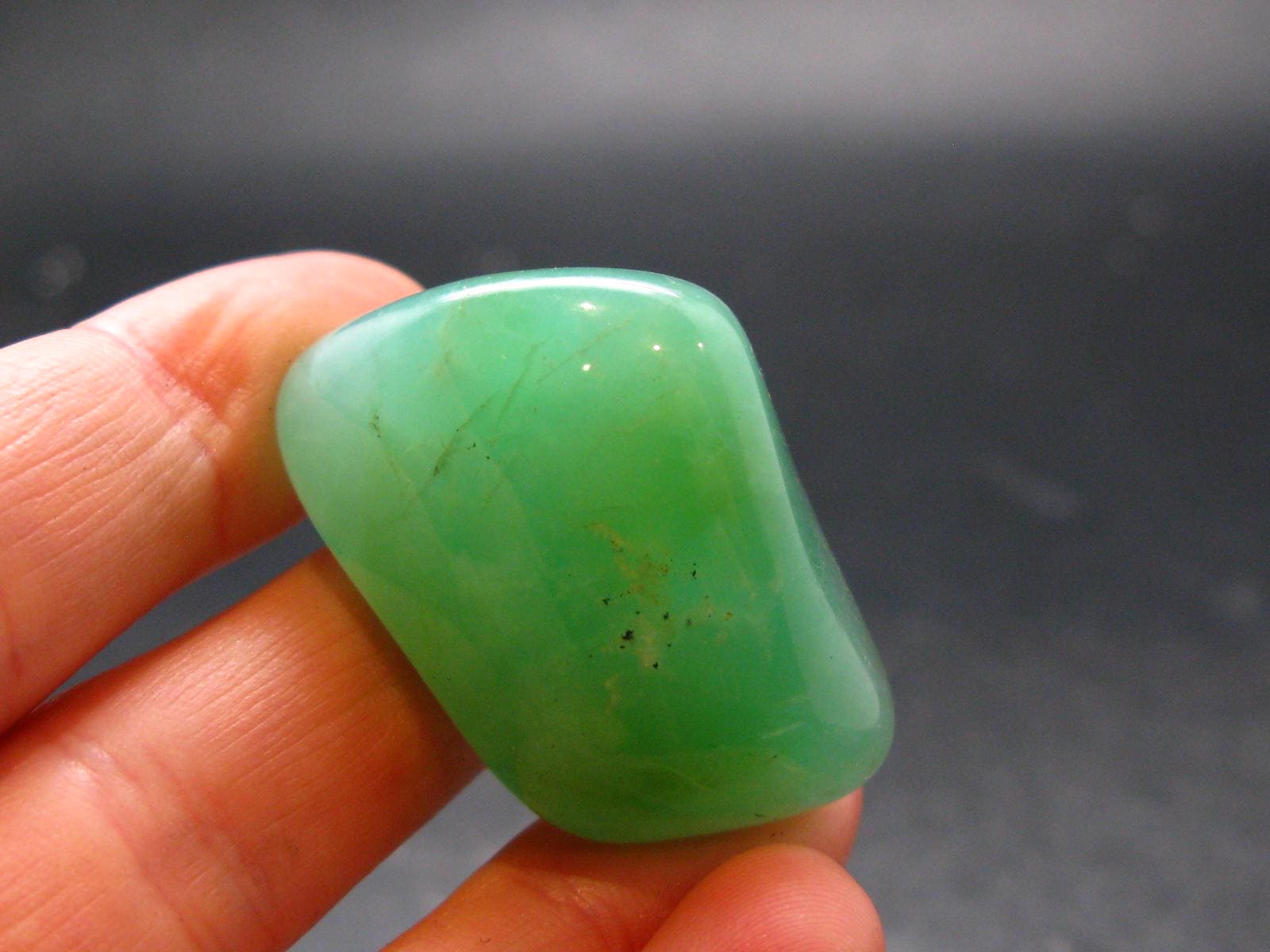 Rich Green Chrysoprase Tumbled Stone From Australia - 1.4" Rich Green Chrysoprase Tumbled Stone From Australia - 1.4"