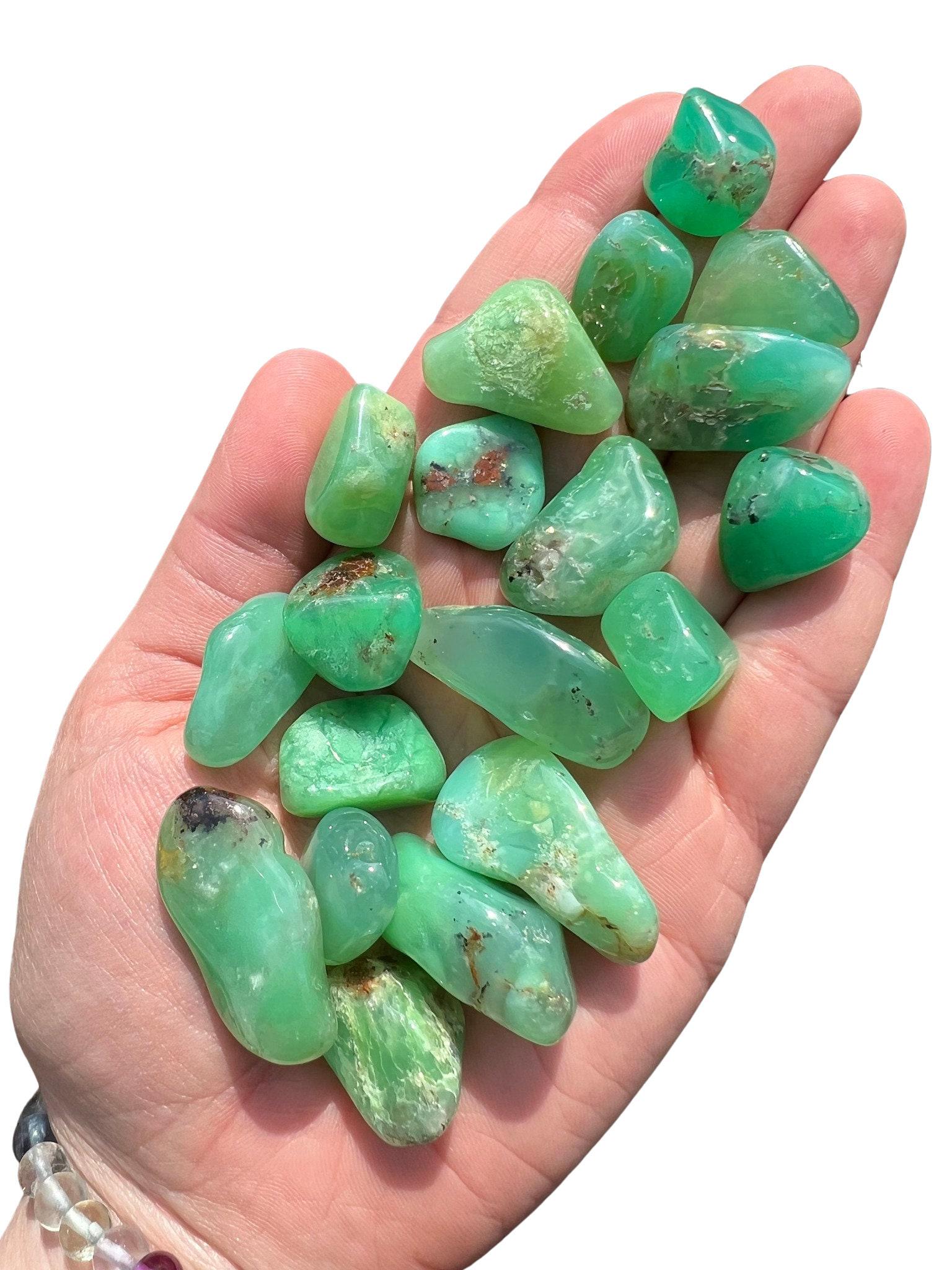 Chrysoprase Tumbled Stone - Grade A - Multiple Sizes Available - Tumbled Chrysoprase Crystal - Polished Green Chrysoprase Gemstone