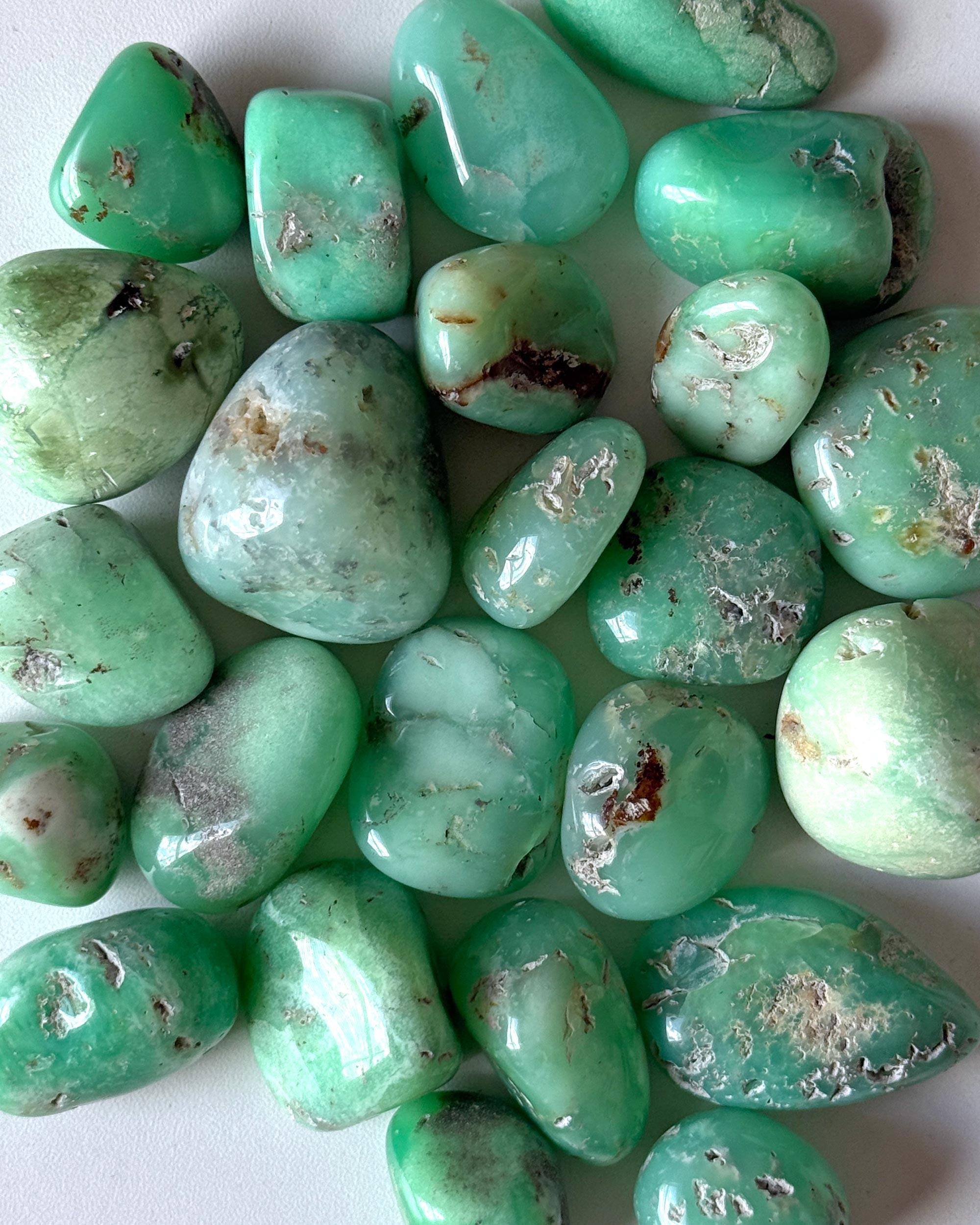 Chrysoprase Tumbled Stone: Reiki Healing Crystal For Compassion & Renewal