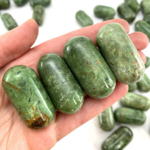 Chrysoprase Worry Stone | Green Polished Tumbled Crystal Lingam (heart Chakra)