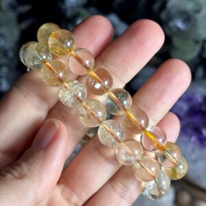 10mm Citrine Bracelet Crystal Bracelet