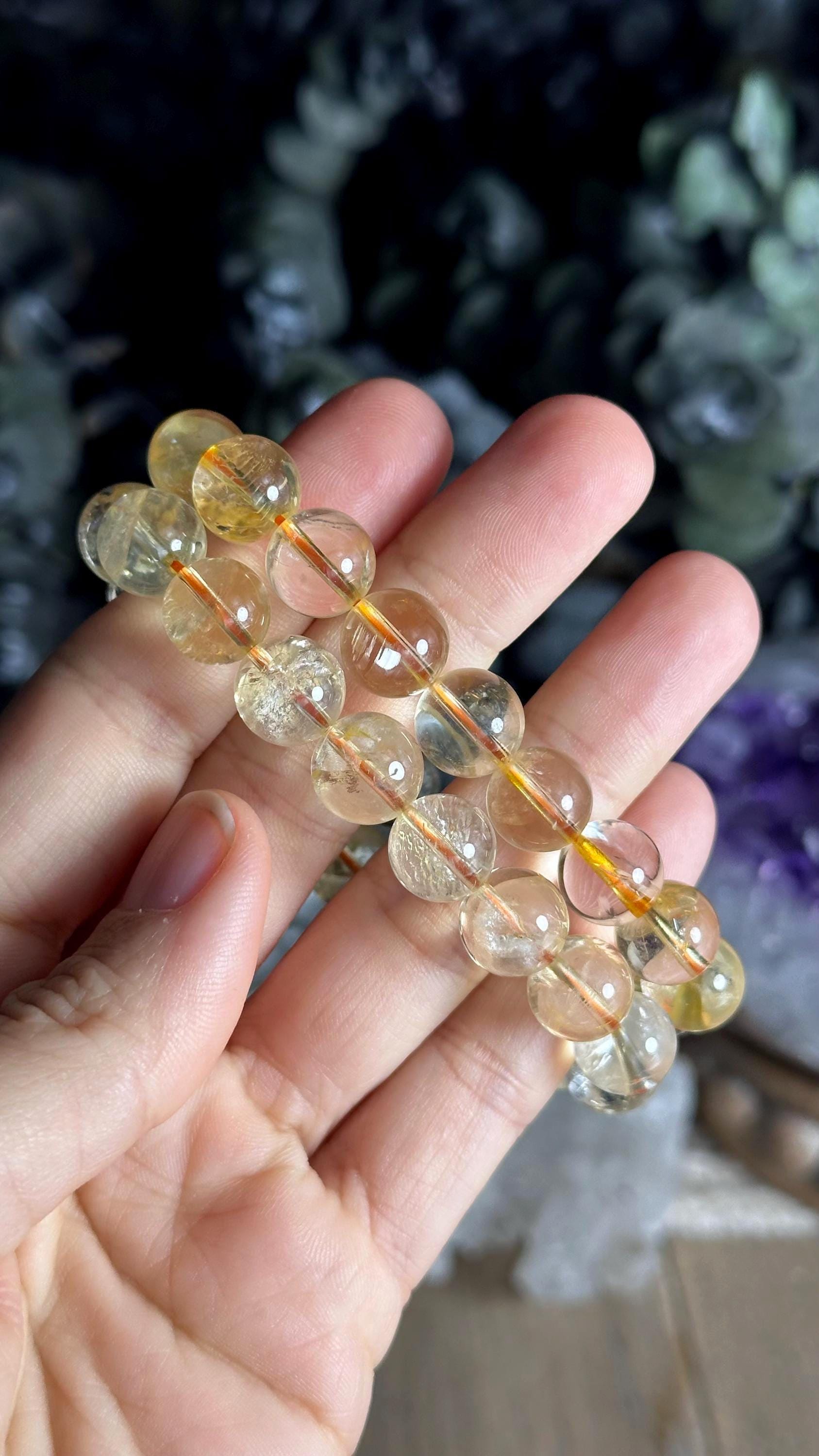 10mm Citrine Bracelet Crystal Bracelet