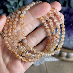 4mm Citrine Bracelet Crystal Bracelet