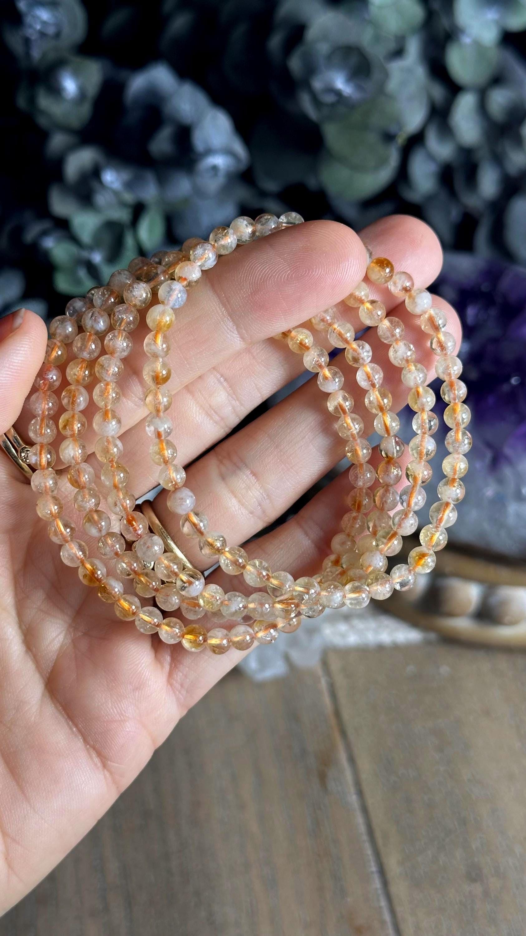 4mm Citrine Bracelet Crystal Bracelet