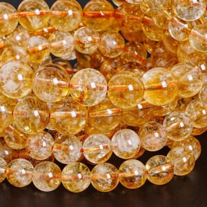 7-8mm 10mm Transparent Yellow Citrine Beads Bracelet Grade A Natural Round Gemstone 7.5" Bulk Lot Options