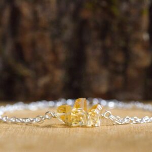 Dainty Raw Citrine Bracelet Or Anklet In Silver Or Gold - Citrine Bar Bracelet - Beach Anklet Women - Dainty Gold Anklet - Delicate Bracelet