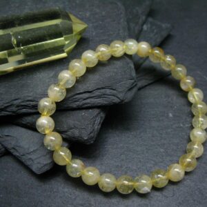 Citrine Genuine Bracelet ~ 7 Inches ~ 6mm Round Beads
