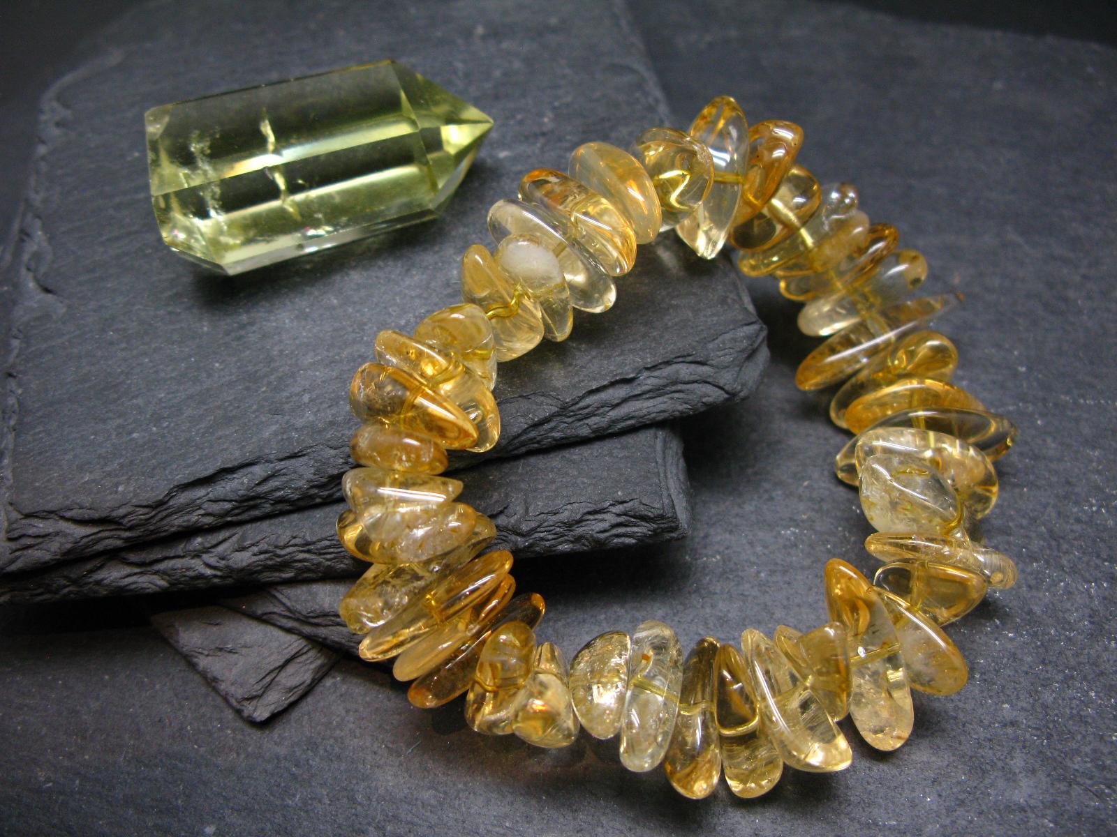 Citrine Genuine Bracelet ~ 7 Inches  ~ 18mm Tumbled Beads