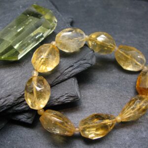 Citrine Genuine Bracelet ~ 7 Inches ~ 20mm Facetted Beads