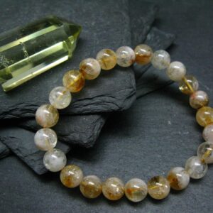 Citrine Genuine Bracelet ~ 7 Inches ~ 8mm Round Beads