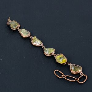Handmade Citrine Rough Bracelet: Electroformed Copper Adjustable Jewelry