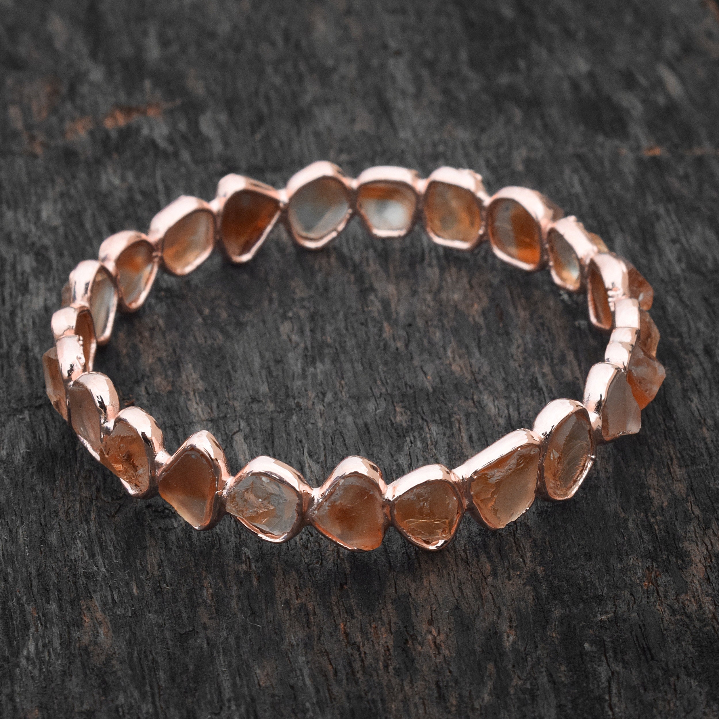 Handmade Yellow Citrine Bangle Bracelet, November Birthstone