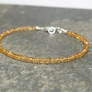 Citrine Bracelet, Citrine Jewelry, November Birthstone, Beaded, Stacking Bracelet, Gemstone Jewelry