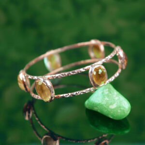 Natural Citrine Bangle Bracelet Unique Bracelet Anniversary Gifts Womens Bracelet Gemstone Bracelet Statement Design Boho Bangle