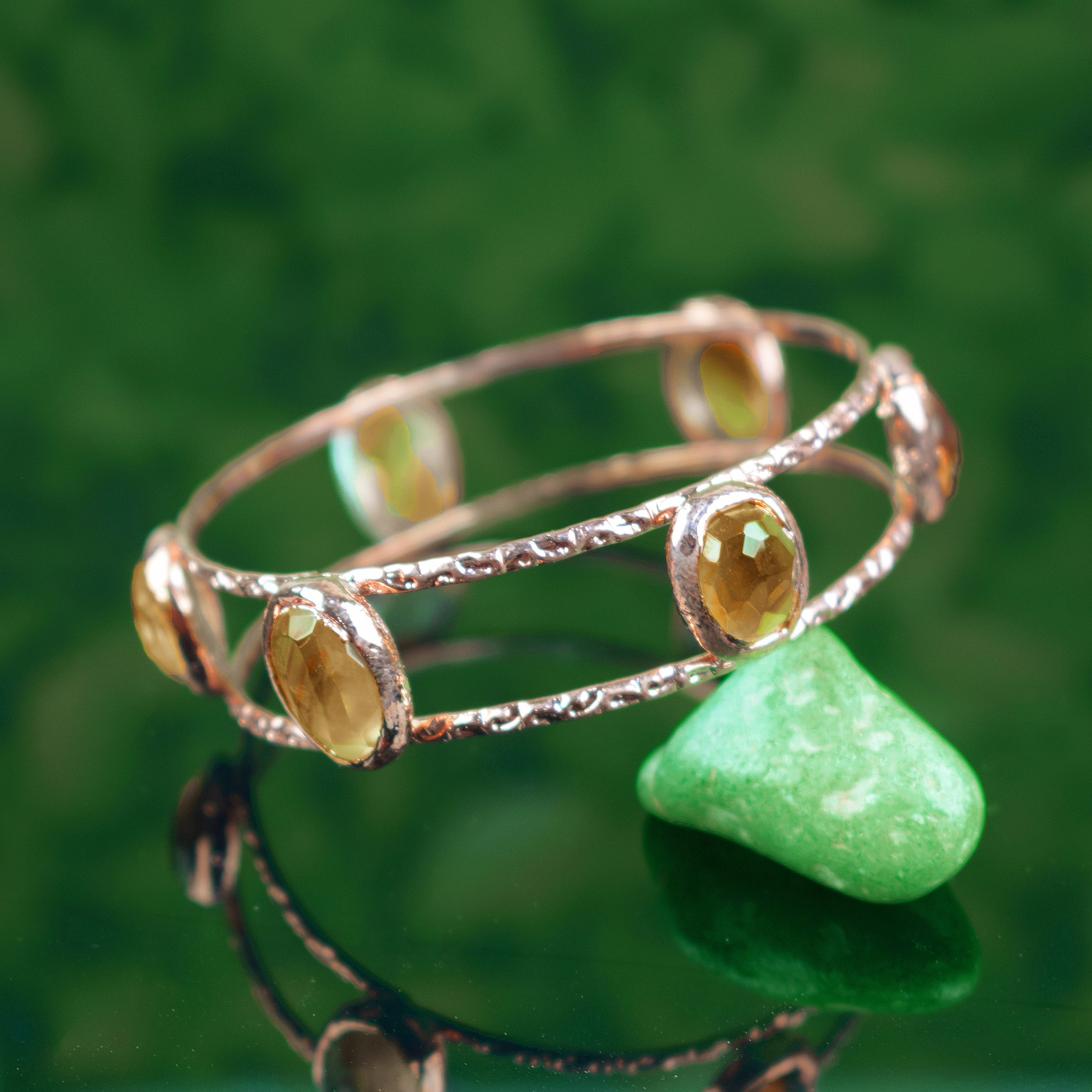 Natural Citrine Bangle Bracelet Unique Bracelet Anniversary Gifts Womens Bracelet Gemstone Bracelet Statement Design Boho Bangle