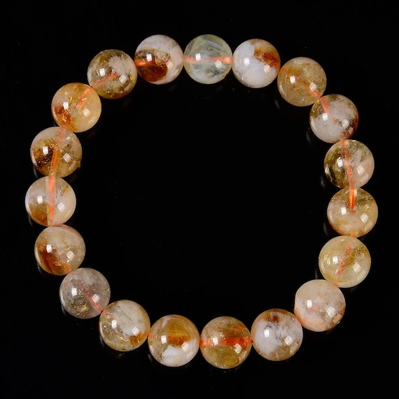 Natural Citrine Gemstone Round Bracelet 6mm 7mm 8mm 10mm 7.5 Inch Strand Bulk Lot 1,2,6,12 And 50 (s48)