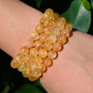 Natural Citrine Stretchy Bracelet,handmade Women/men Bracelet,gemstone Round Bracelet,for Gift Bracelet,healing Round Bracelet.