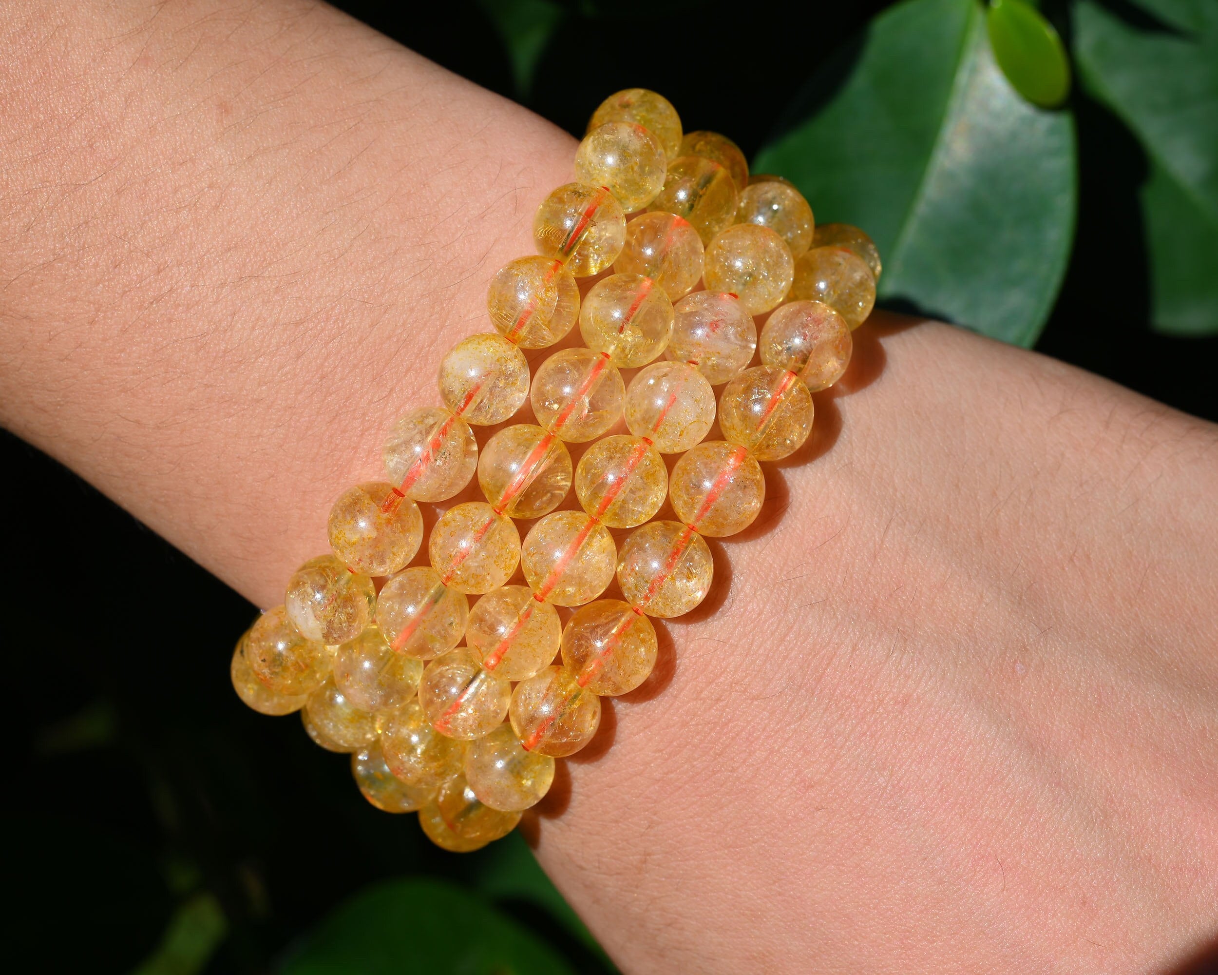 Natural Citrine Stretchy Bracelet,handmade Women/men Bracelet,gemstone Round Bracelet,for Gift Bracelet,healing Round Bracelet.