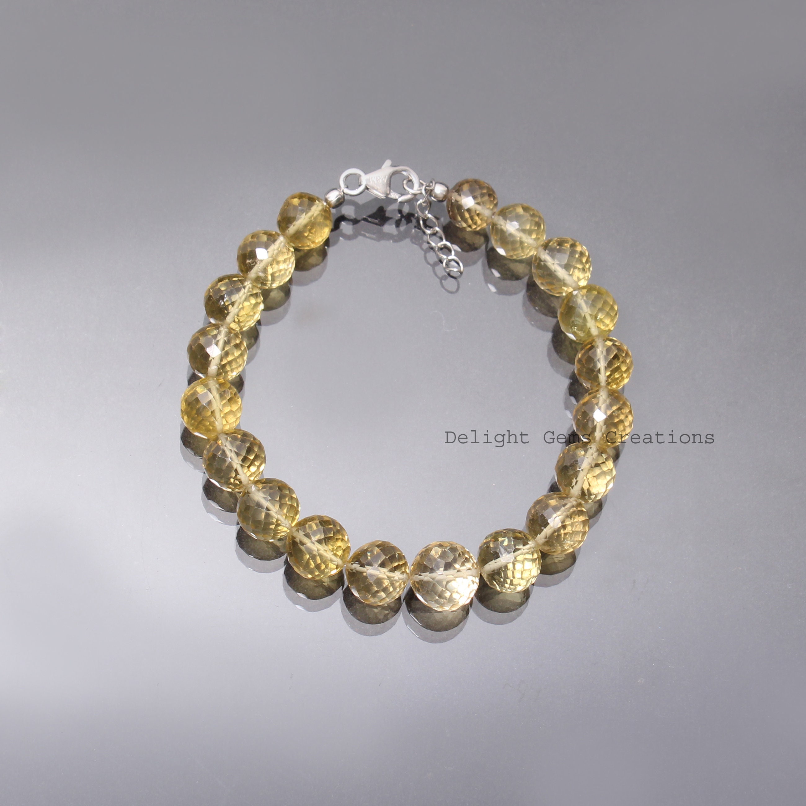 Natural Yellow Citrine Beaded Bracelet-9.5mm-10mm Faceted Round Gemstone Bracelet-crystal Bracelet-sparkling Chunky Aaa Citrine Jewelry