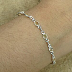Citrine Sterling Silver Bracelet: Adjustable Gemstone, November Birthstone