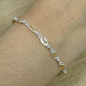 Citrine Sterling Silver Bracelet: Adjustable Gemstone, November Birthstone