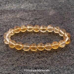 Citrine Bracelet, Success And Wealth Healing Jewelry, Manifestation Gift For Business, Mental Clarity Stone, Dainty Gold Beaded Bracelet