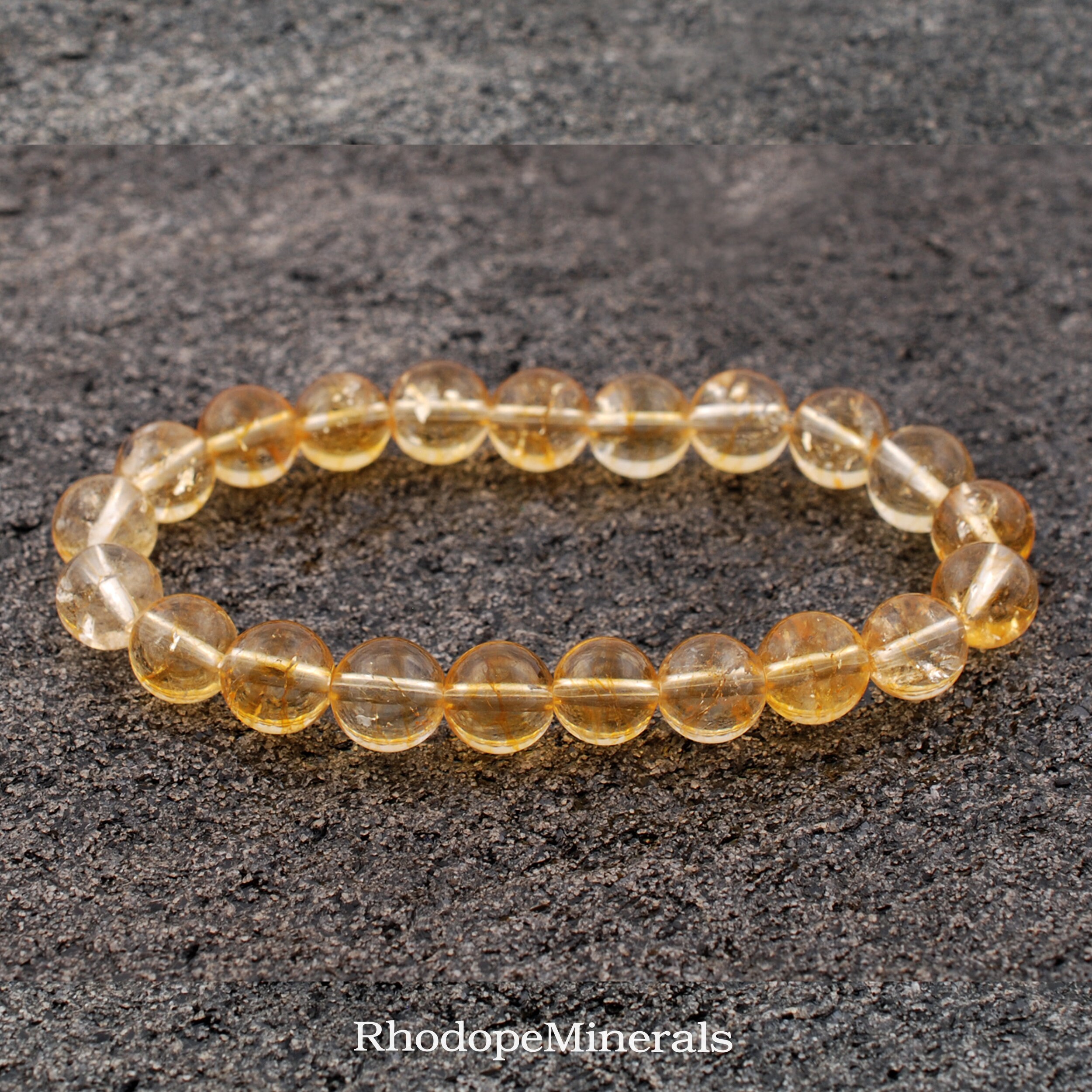 Citrine Bracelet, Success And Wealth Healing Jewelry, Manifestation Gift For Business, Mental Clarity Stone, Dainty Gold Beaded Bracelet