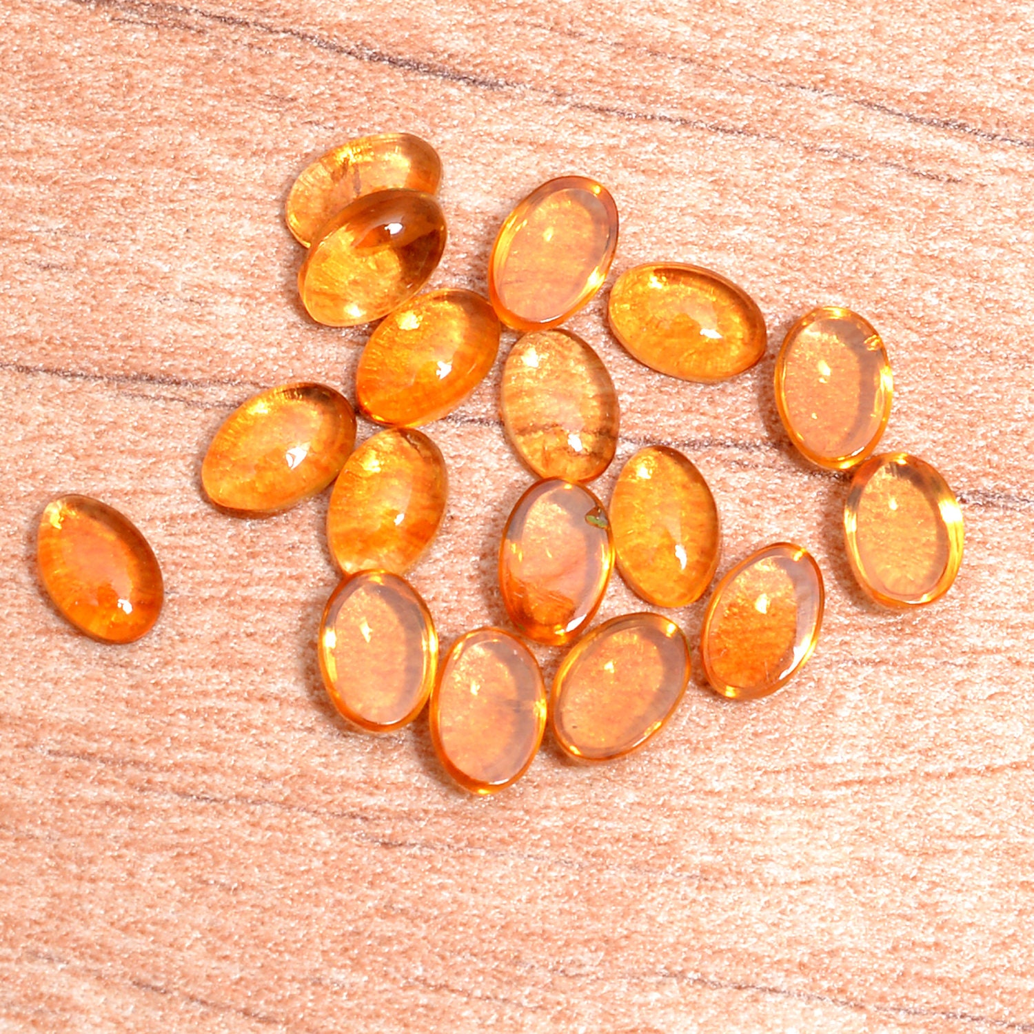 Aaa+ Citrine Gemstone 6x4mm Oval Cabochon | Natural Citrine Semi Precious Gemstone Flat Back Smooth Cabs | Citrine Loose Gemstone Cabochon