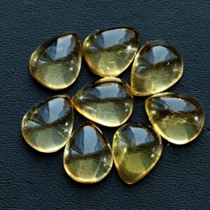 Pear Yellow Citrine Cabochon: Loose Gemstone For Jewelry Making Pear Yellow Citrine Cabochon: Loose Gemstone For Jewelry Making
