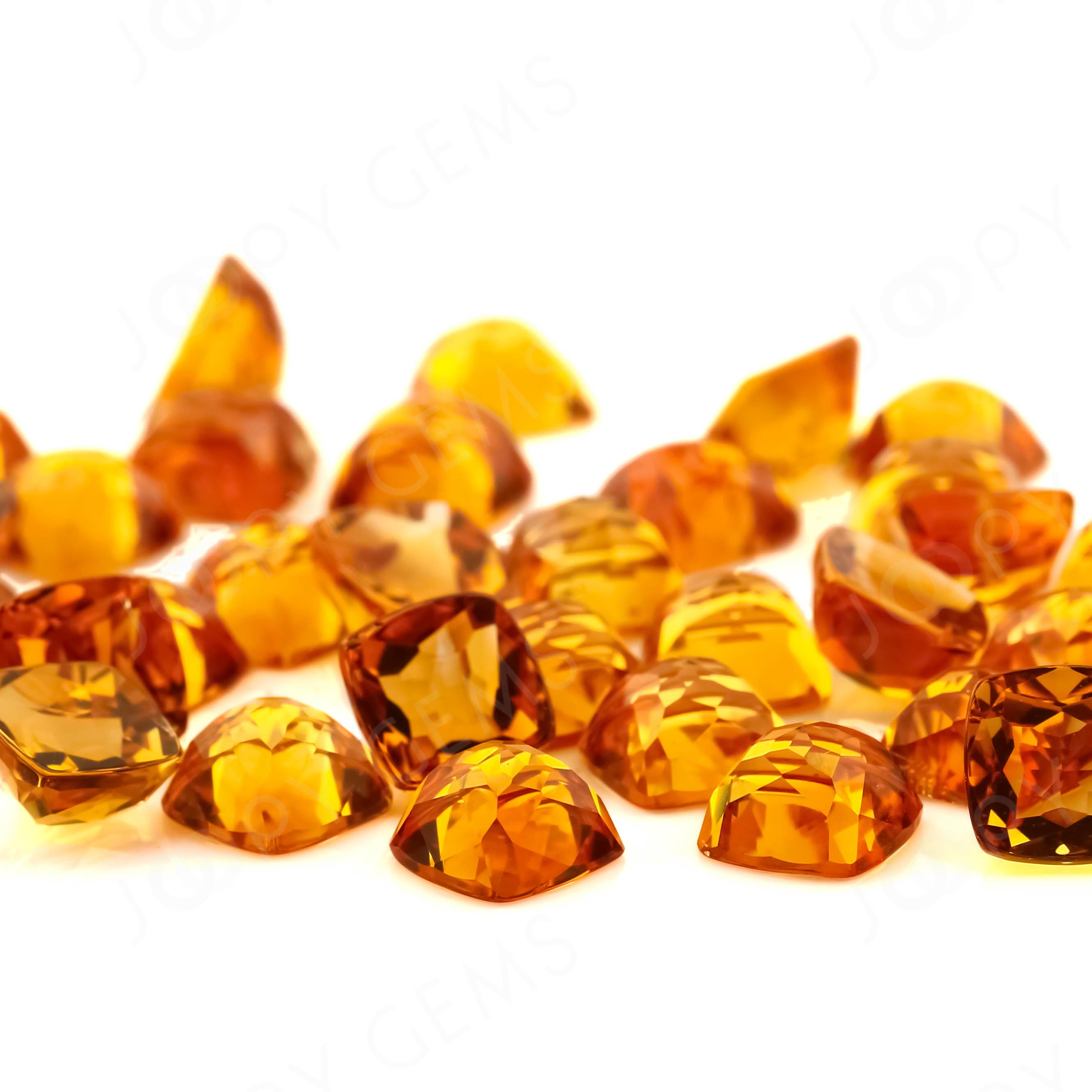 Citrine Rose Cut Cabochon 6mm Square Cushion - Per Stone Citrine Rose Cut Cabochon 6mm Square Cushion - Per Stone