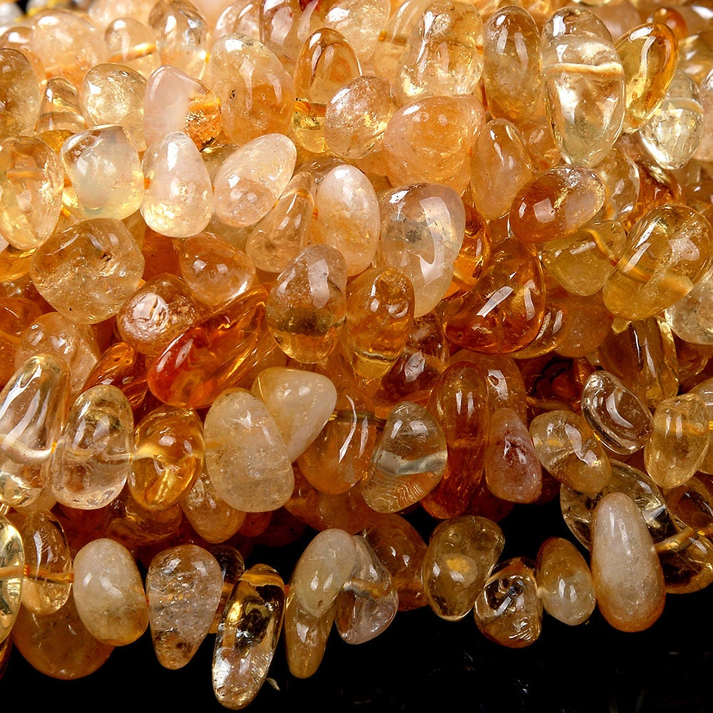 12-16mm Natural Citrine Gemstone Grade Aaa Pebble Nugget Chip Loose Beads (d266)