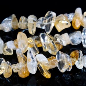 12-24x3-5mm Light Yellow Citrine Beads Stick Pebble Chip Genuine Natural Grade A Gemstone Loose Beads 16" / 8" Bulk Lot Options (112815)