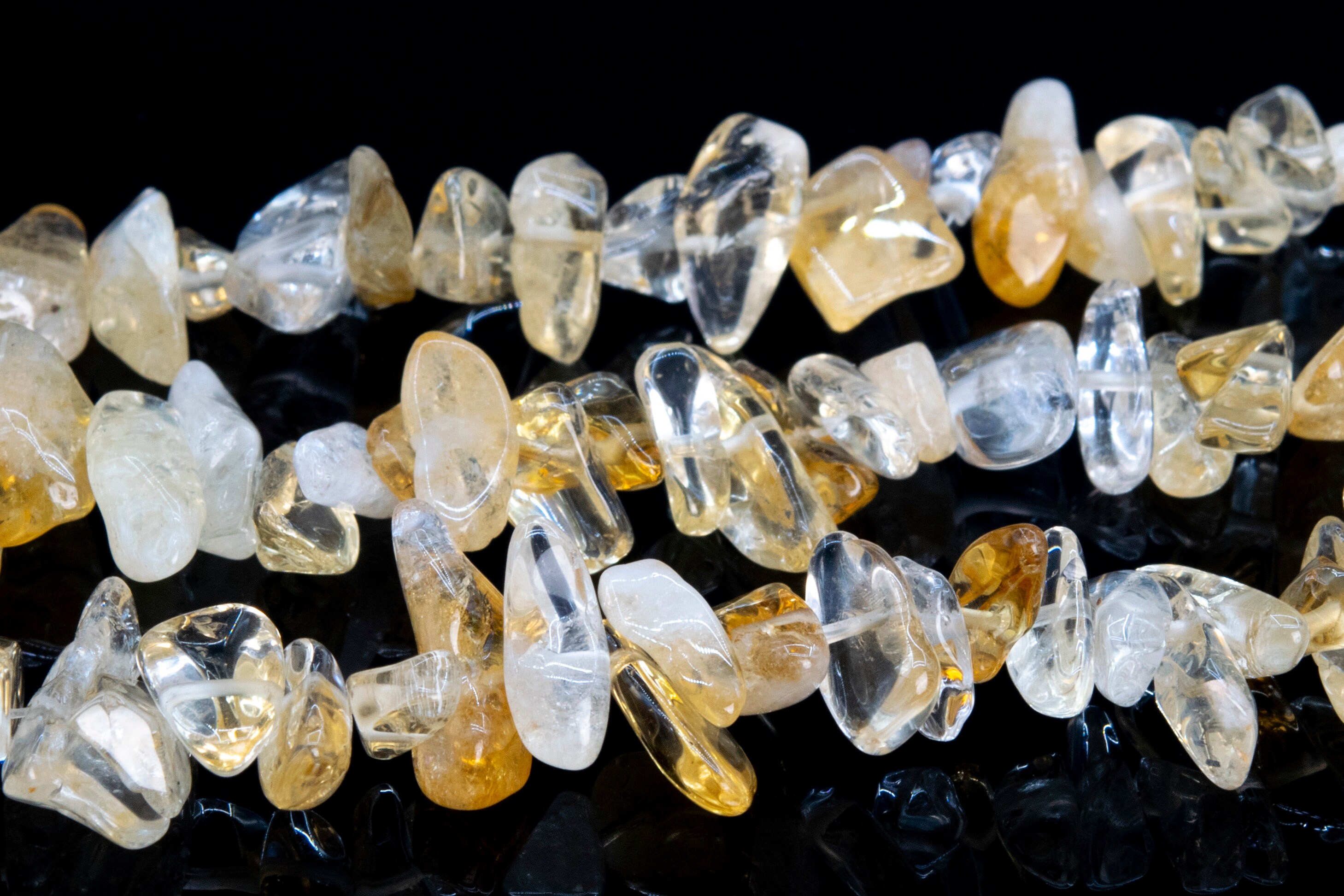 12-24x3-5mm Light Yellow Citrine Beads Stick Pebble Chip Genuine Natural Grade A Gemstone Loose Beads 16" / 8" Bulk Lot Options (112815)