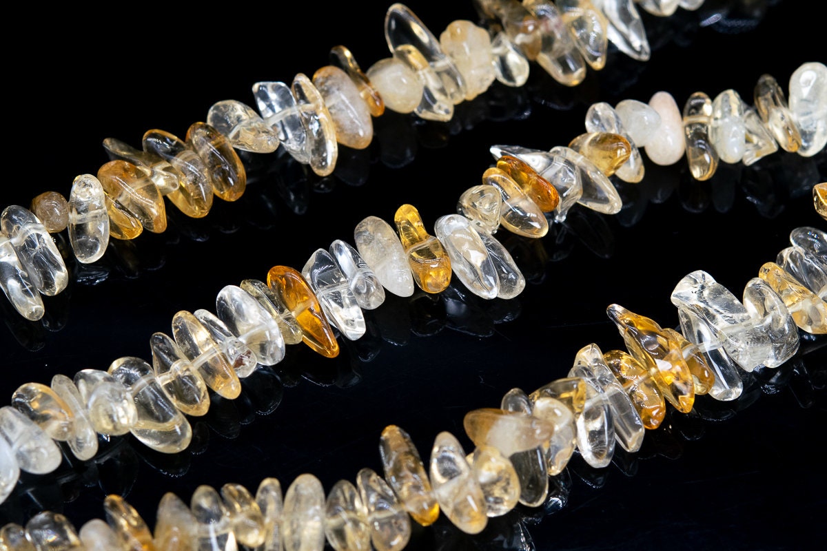 12-24x3-5mm Citrine Beads Stick Pebble Chip Grade Aa Genuine Natural Gemstone Loose Beads 15.5" / 7.5" Bulk Lot Options (111264)