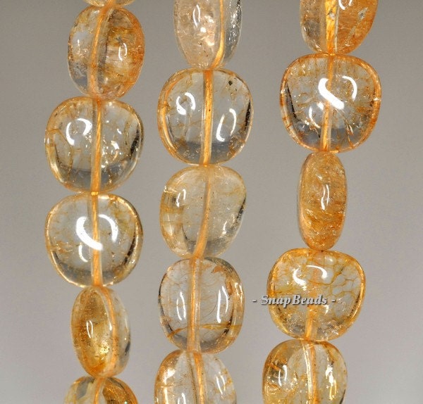 15x12-12x12mm Citrine Quartz Gemstone Nugget Loose Beads 7 Inch Half Strand (90191310-b15-526)